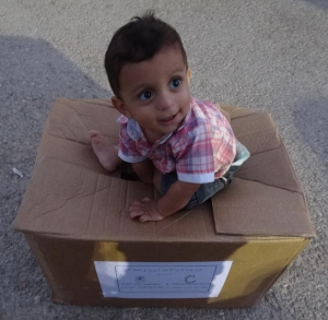 Thank you for helping us deliver food to this little boy's family in Syria!